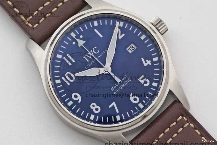 MIROTIME 0416 Mark XVIII IW327010 SS M+F 1:1 Best Edition Blue Dial on Brown Leather Strap A Resilient 7051